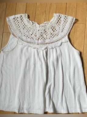 Meadow Rue By Anthropologie Top Womens S Odette Lace Peasant Boho Feminine White